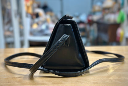 Mixed Black Leather Vintage Handbag