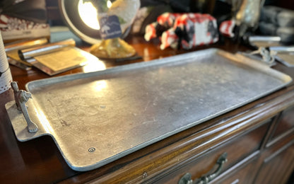 Antique 1930s Palmer Smith Monkey Handle Aluminum Tray