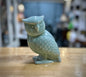 Ceramic Teal Owl Figurine – colorful vintage decorative owl