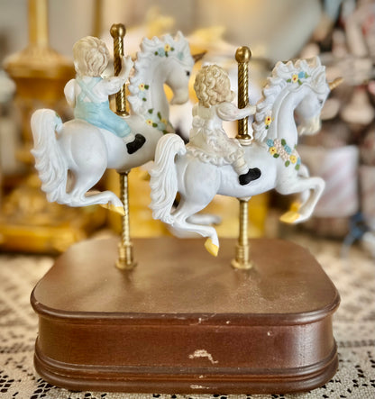 Vintage Carousel Unicorn Music Box collectible