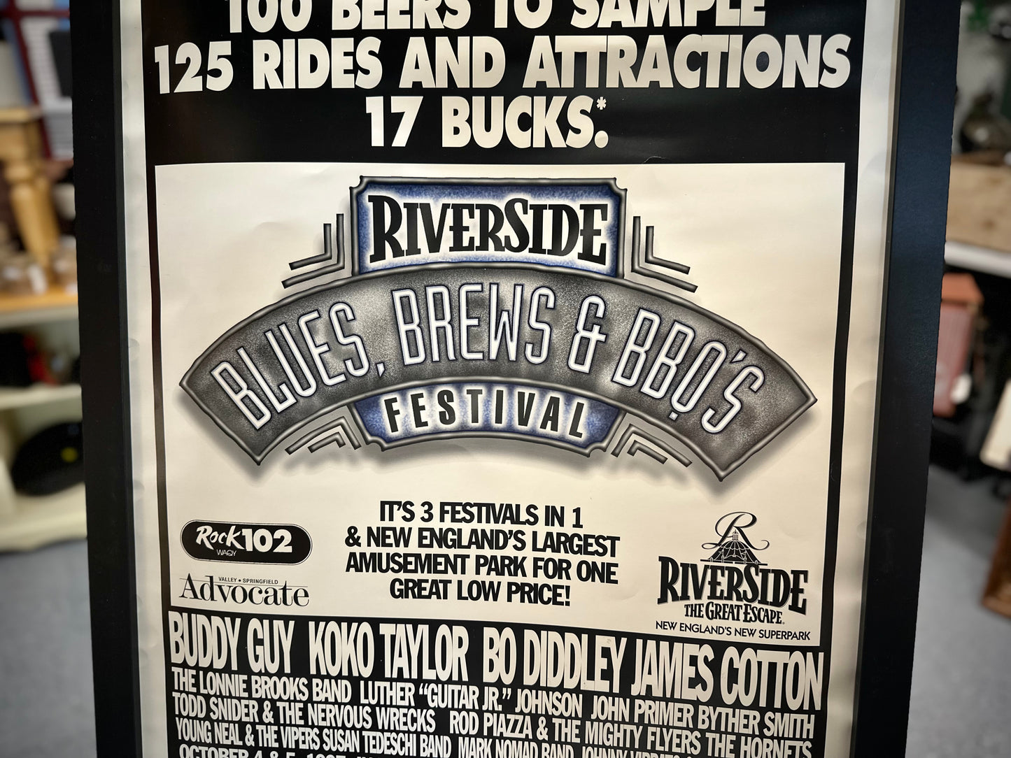 Vintage 1997 Riverside “Blues, Brews and BBQ’s” Festival Poster