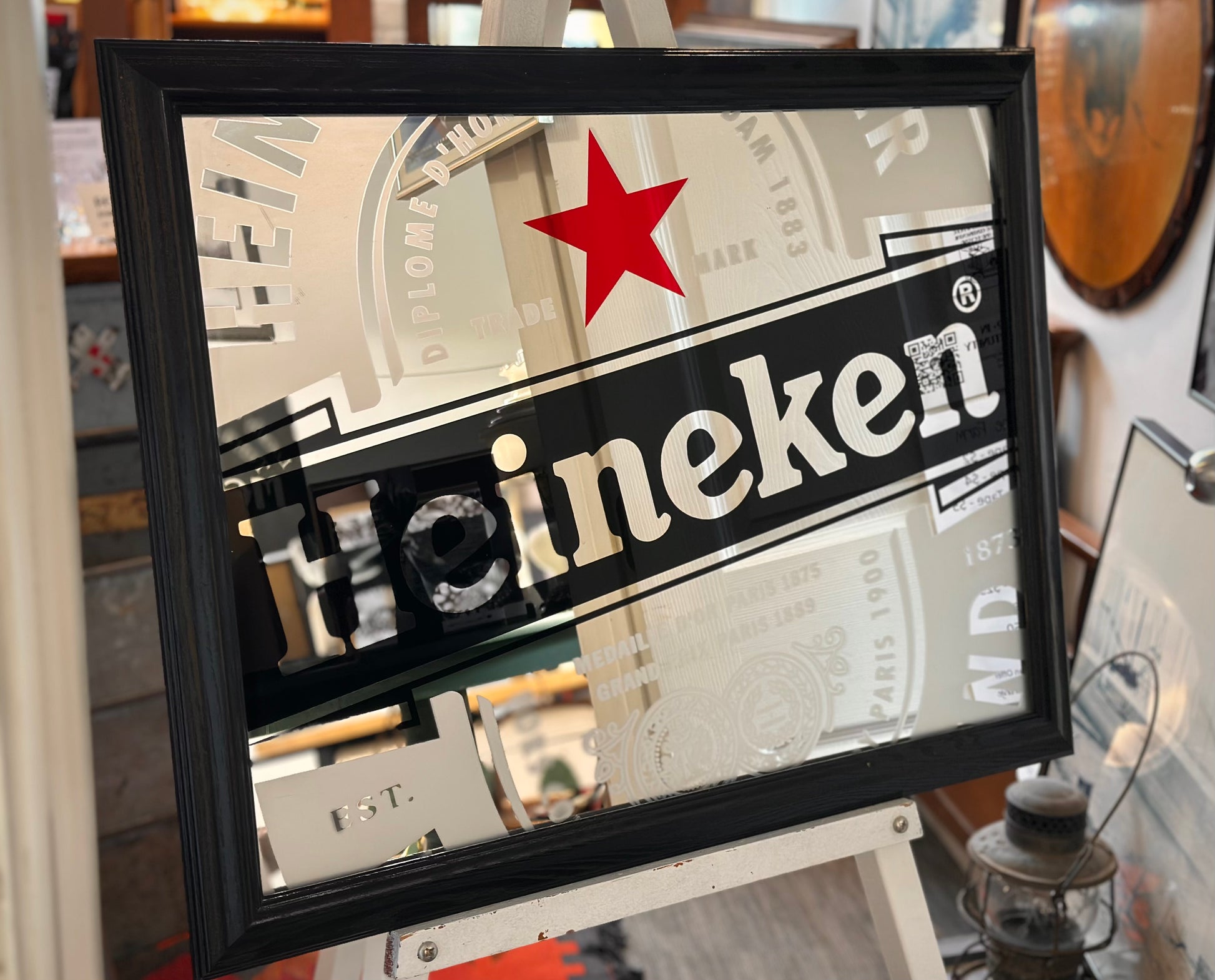 Grand Prix Paris 1889 Heineken vintage advertising sign