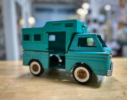 1960’s Structo Toy Camper Truck and Toy Jeep with Horse Trailer