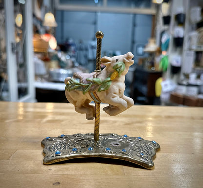 Vintage Carousel Pig Figurine antique style