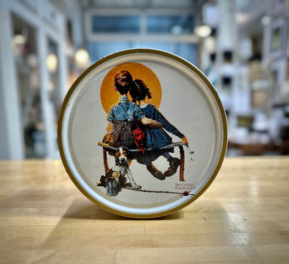 1980’s Norman Rockwell illustrated cookie tin