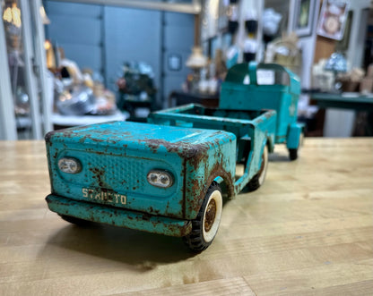 1960’s Structo Toy Camper Truck and Toy Jeep with Horse Trailer