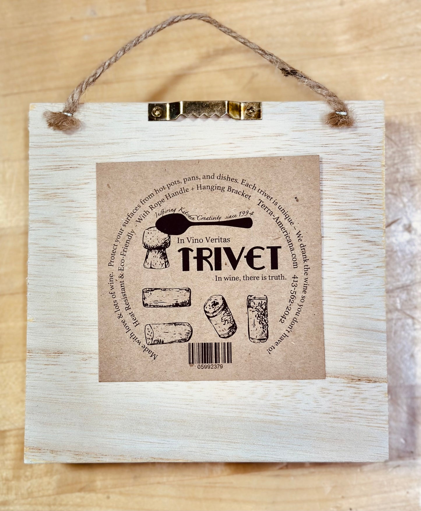 Unique Wine Cork Trivet with Rope Handle – Hang It, Love It, Use It!