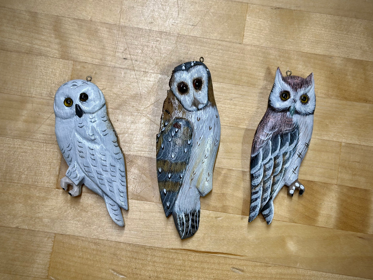 Wooden owl charms