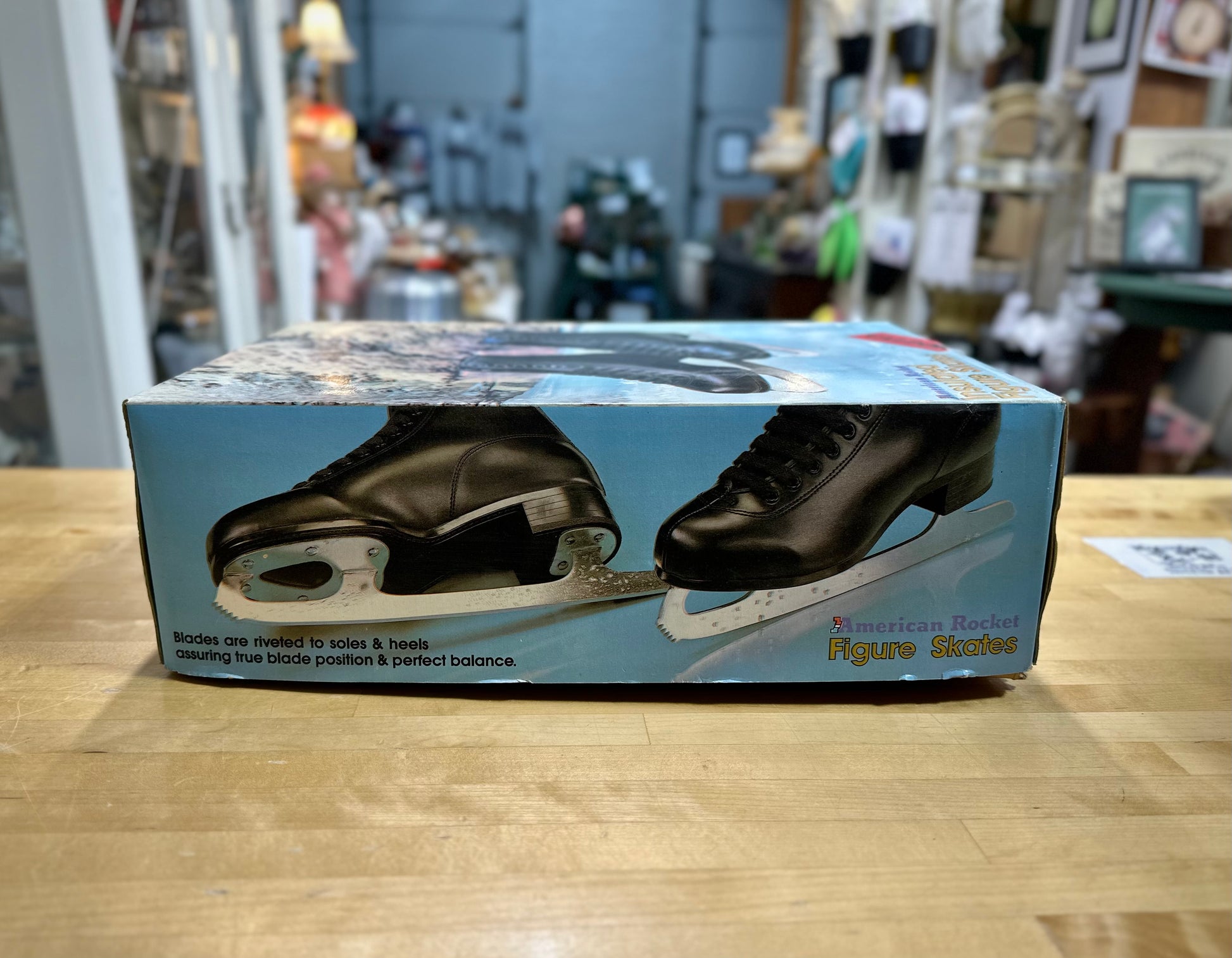 Classic black retro ice skating boots vintage