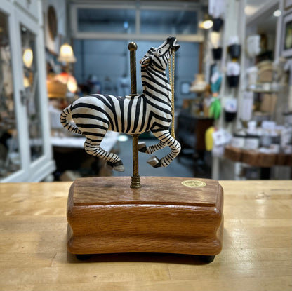 Vintage Carousel Zebra Music Box collectible