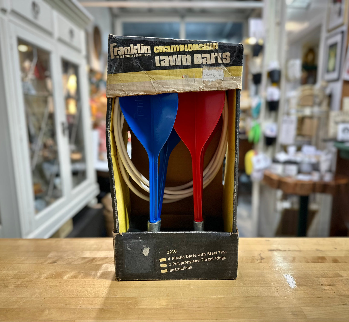 Vintage Champion lawn darts set full view
