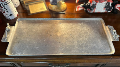 Antique 1930s Palmer Smith Monkey Handle Aluminum Tray