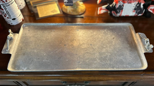 Antique 1930s Palmer Smith Monkey Handle Aluminum Tray