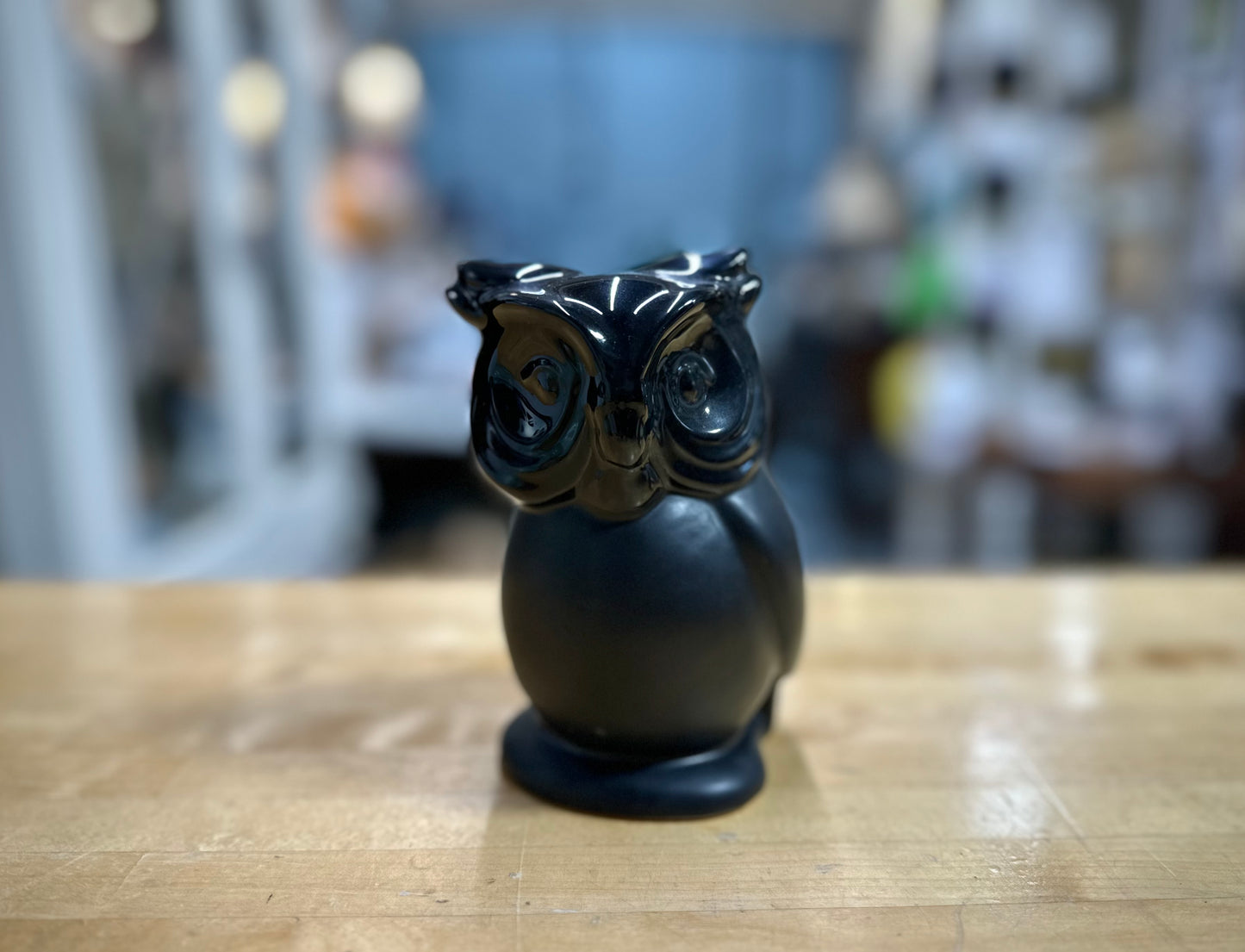 Black Owl Figurine – sleek classic vintage owl statue