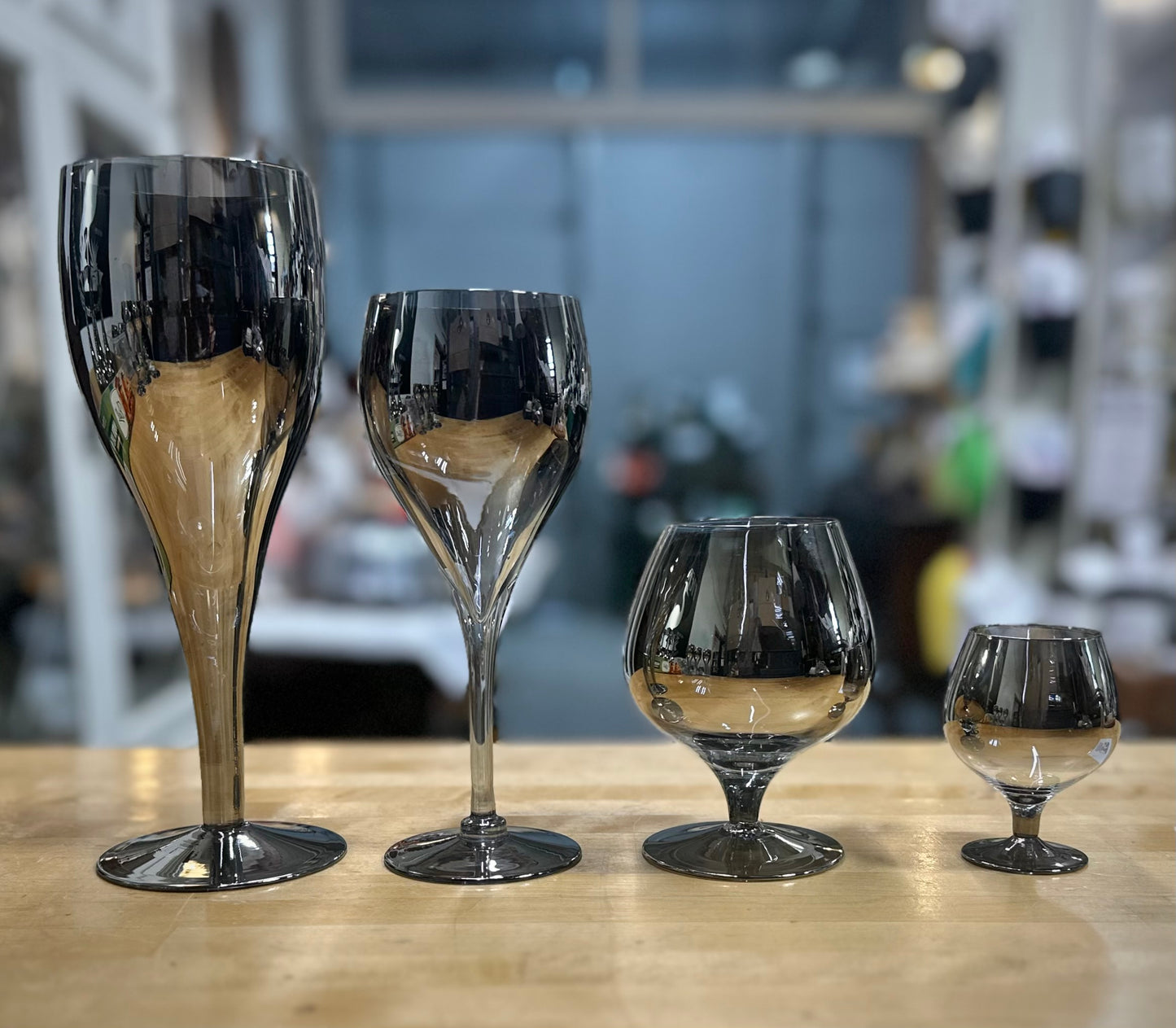 Vintage Silver Fade Drinking Glasses