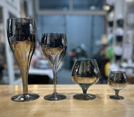 Vintage Silver Fade Drinking Glasses