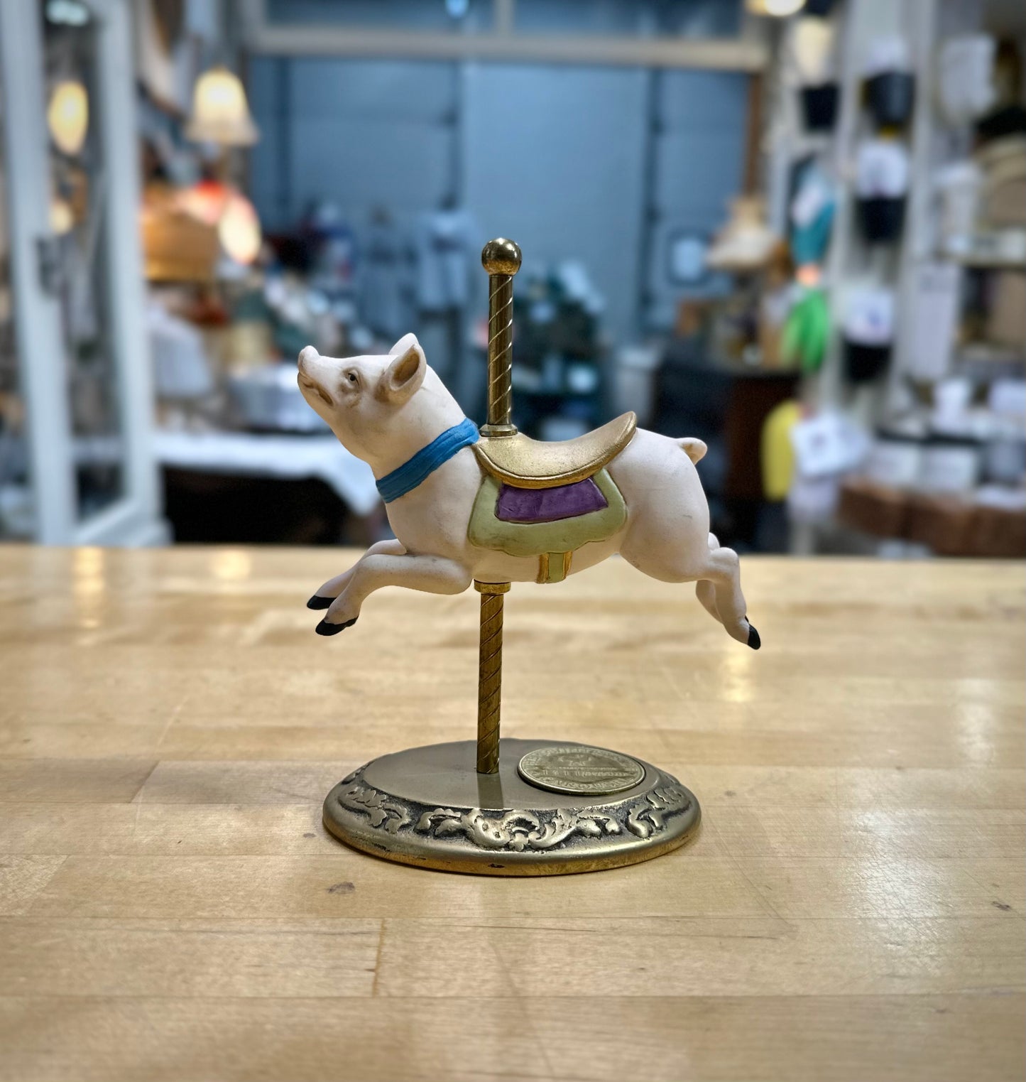Vintage Carousel Pig Figurine antique style