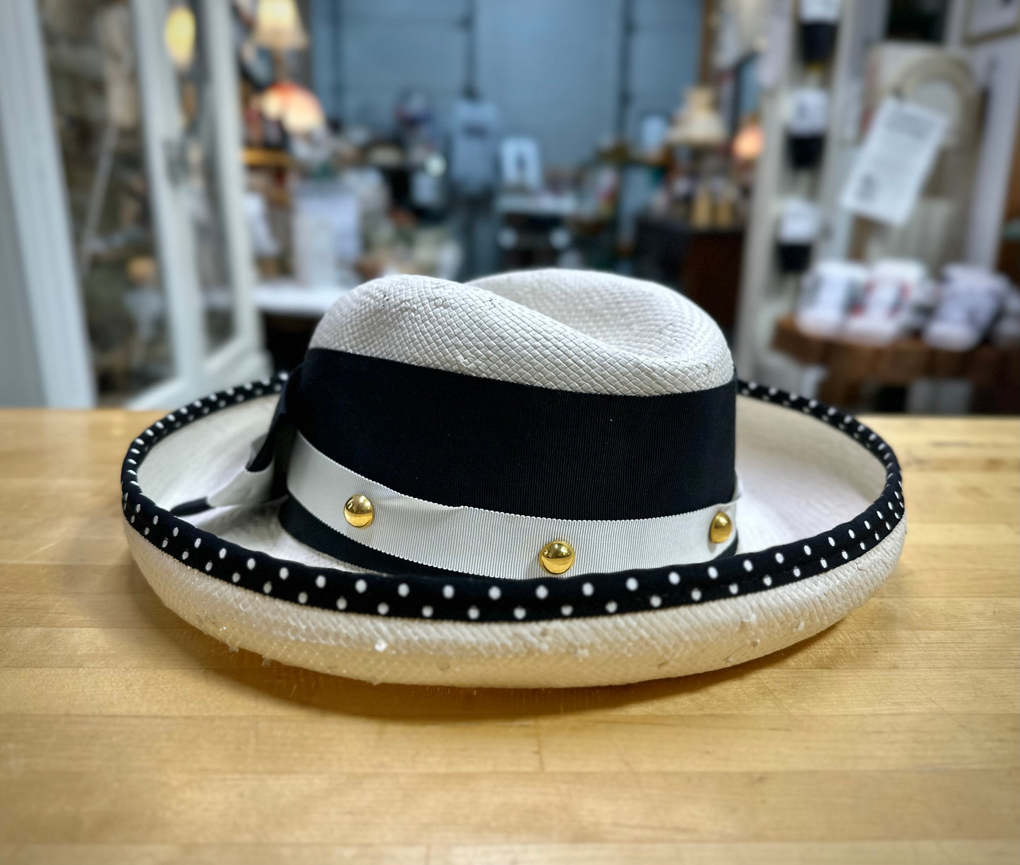 Two Toned Polka Dot Dick Tracy Hat