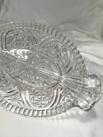 1960's Cut Glass Divided Serving Dishes