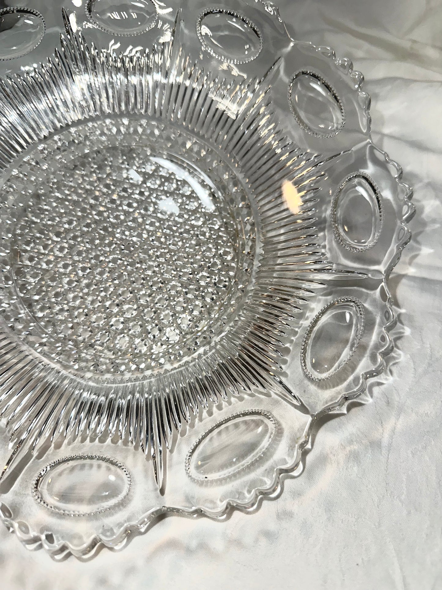 Mid Century Cut Glass Serving Dishes