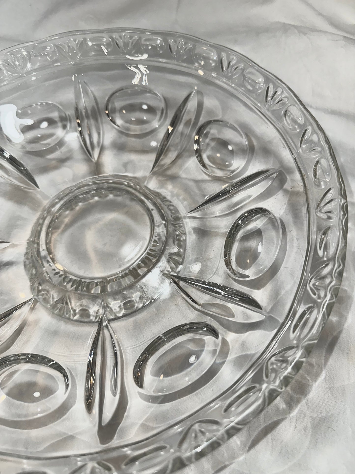 1960's Cut Glass Divided Serving Dishes