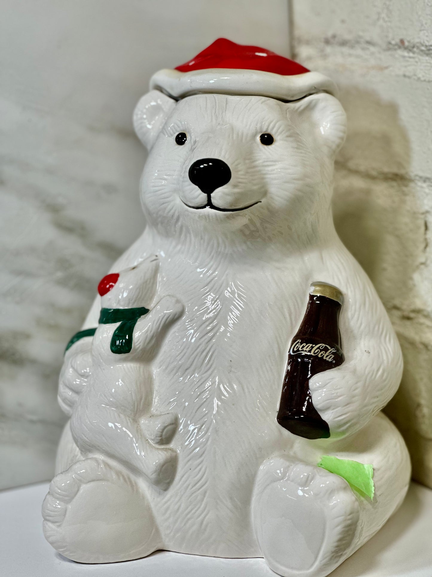 Christmas Cookie Jar featuring the Coca-Cola Bear