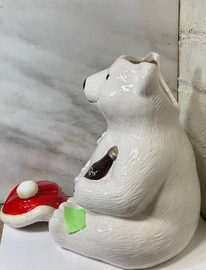 Christmas Cookie Jar featuring the Coca-Cola Bear