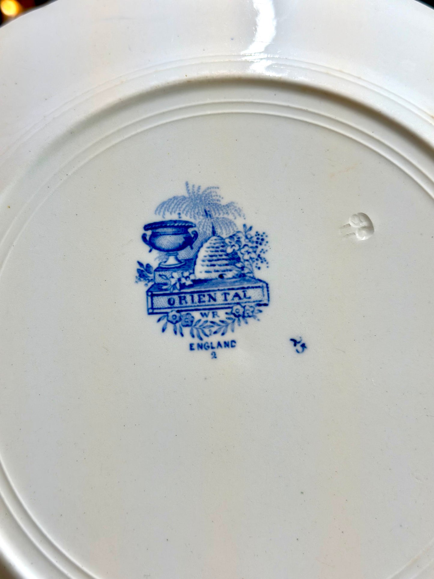 Ridgway Oriental Blue and White Transferware Plate