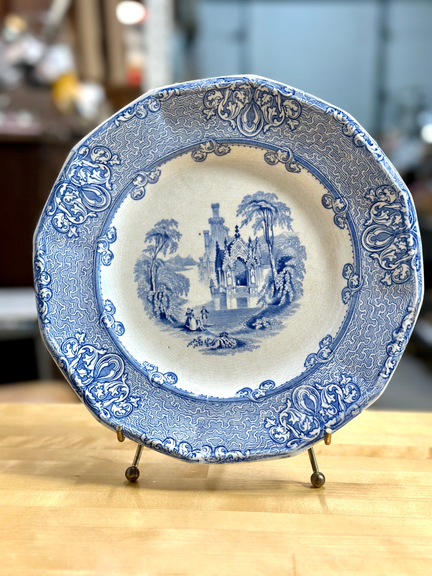 RH and Co Blue Transferware Singanese Plates