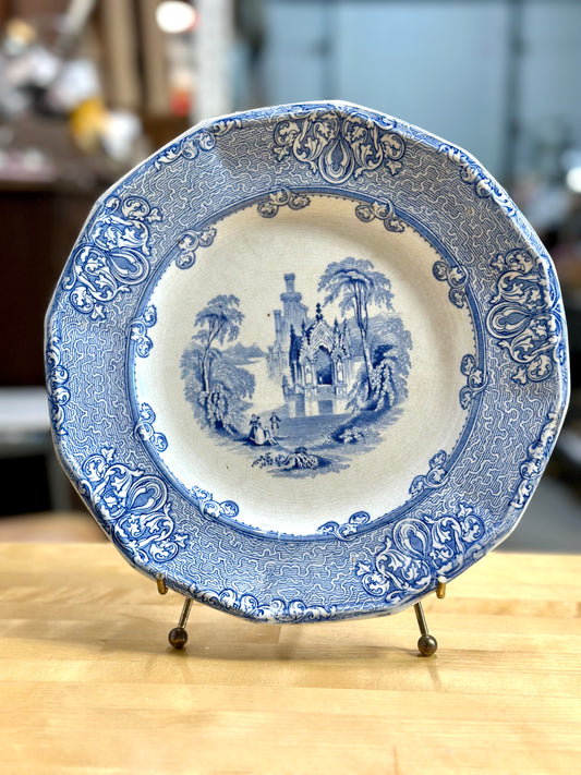 RH and Co Blue Transferware Singanese Plates