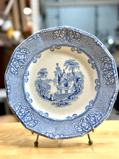 RH and Co Blue Transferware Singanese Plates