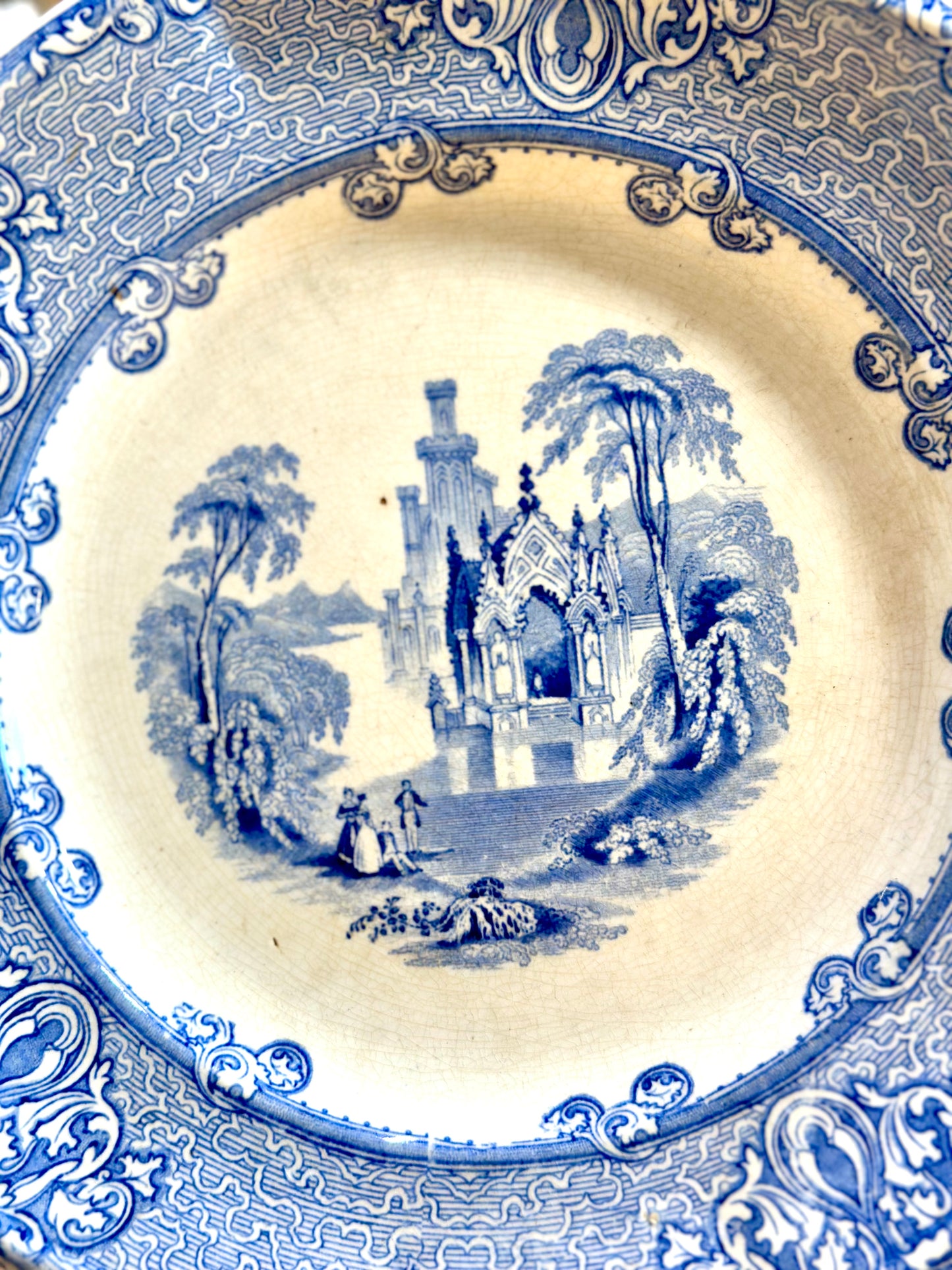 RH and Co Blue Transferware Singanese Plates