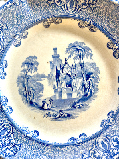 RH and Co Blue Transferware Singanese Plates