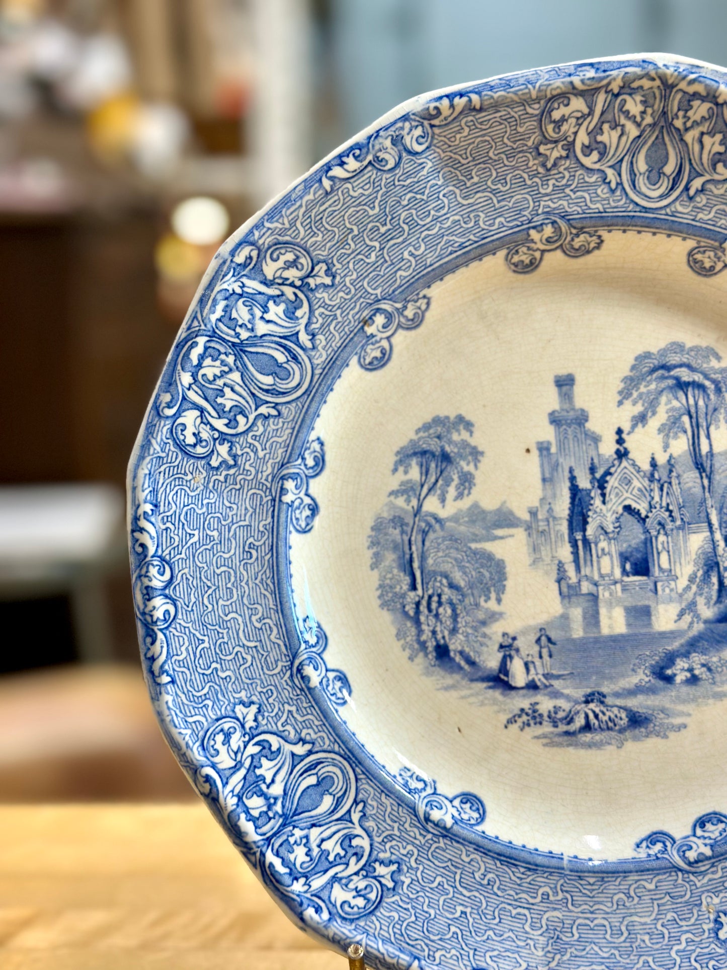 RH and Co Blue Transferware Singanese Plates