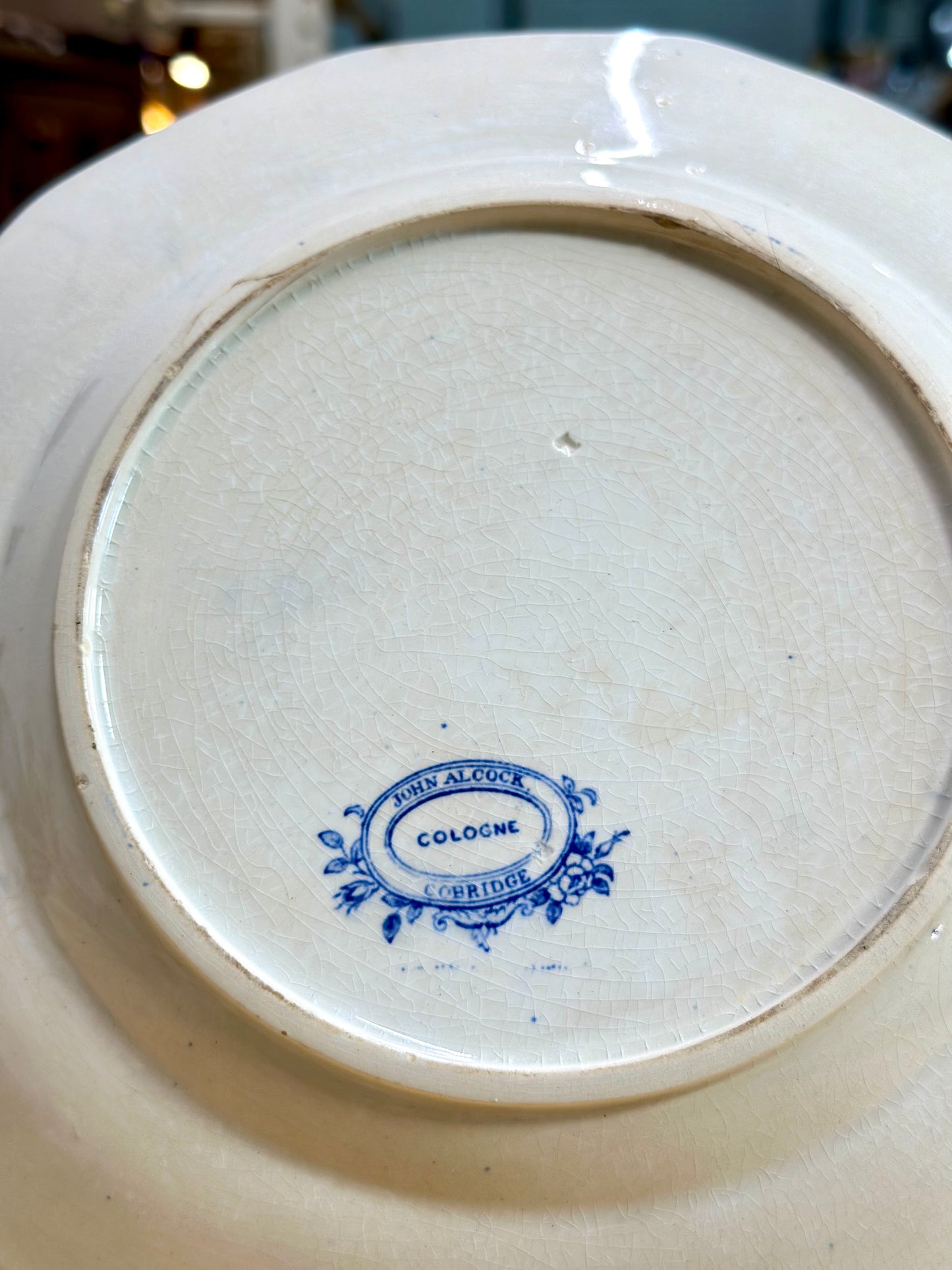 RH and Co Blue Transferware Singanese Plates