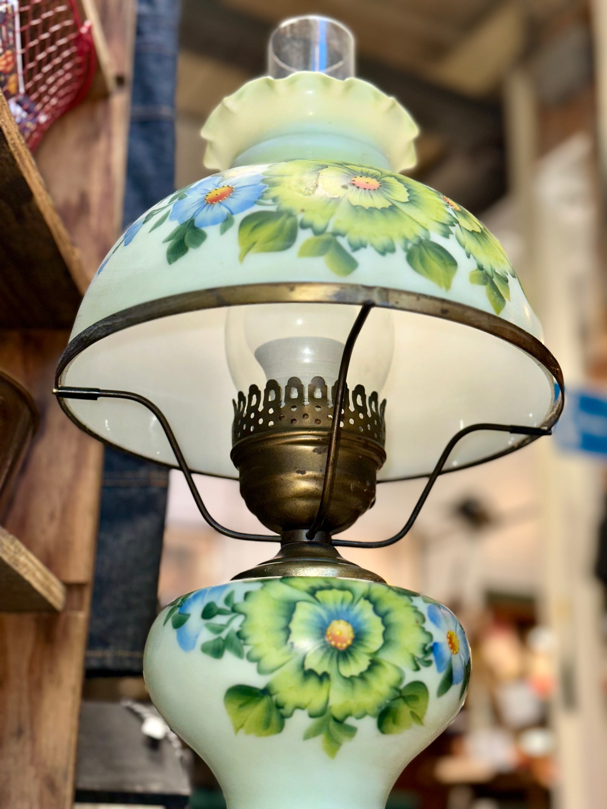 Vintage Hurricane Parlor Milk Glass Lamp Floral Embossed – Terra Vintage Hurricane Parlor Milk Glass Lamp Floral Embossed – Terra