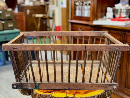 RUGG Antique Wooden Shopping Basket 1920s