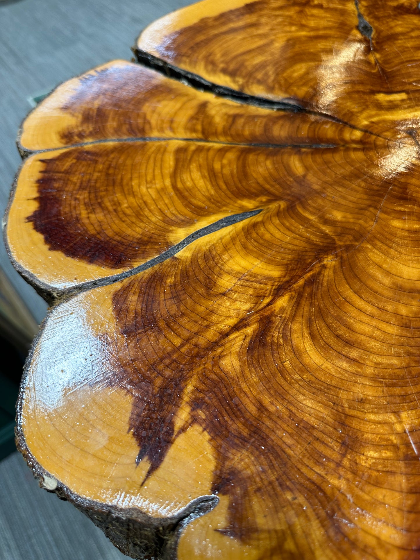 Vintage Hand Made Wood Slab Table