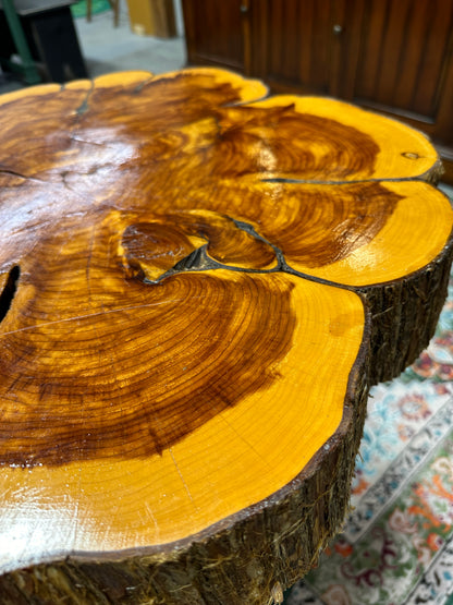 Vintage Hand Made Wood Slab Table