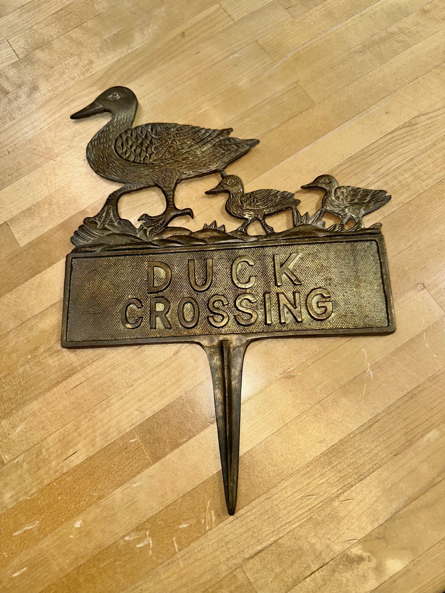 Vintage Garden Stake/ Duck Crossing Sign