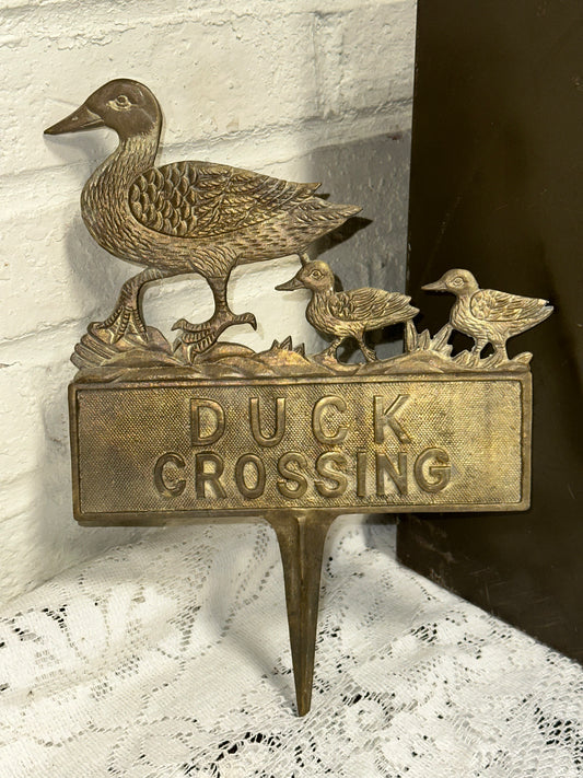 Vintage Garden Stake/ Duck Crossing Sign