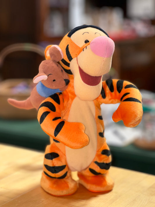 Vintage Matel 1999 Tigger And Roo Bouncing Disney Toy