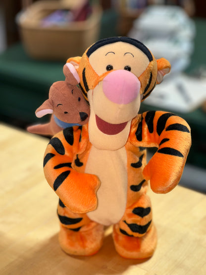 Vintage Matel 1999 Tigger And Roo Bouncing Disney Toy