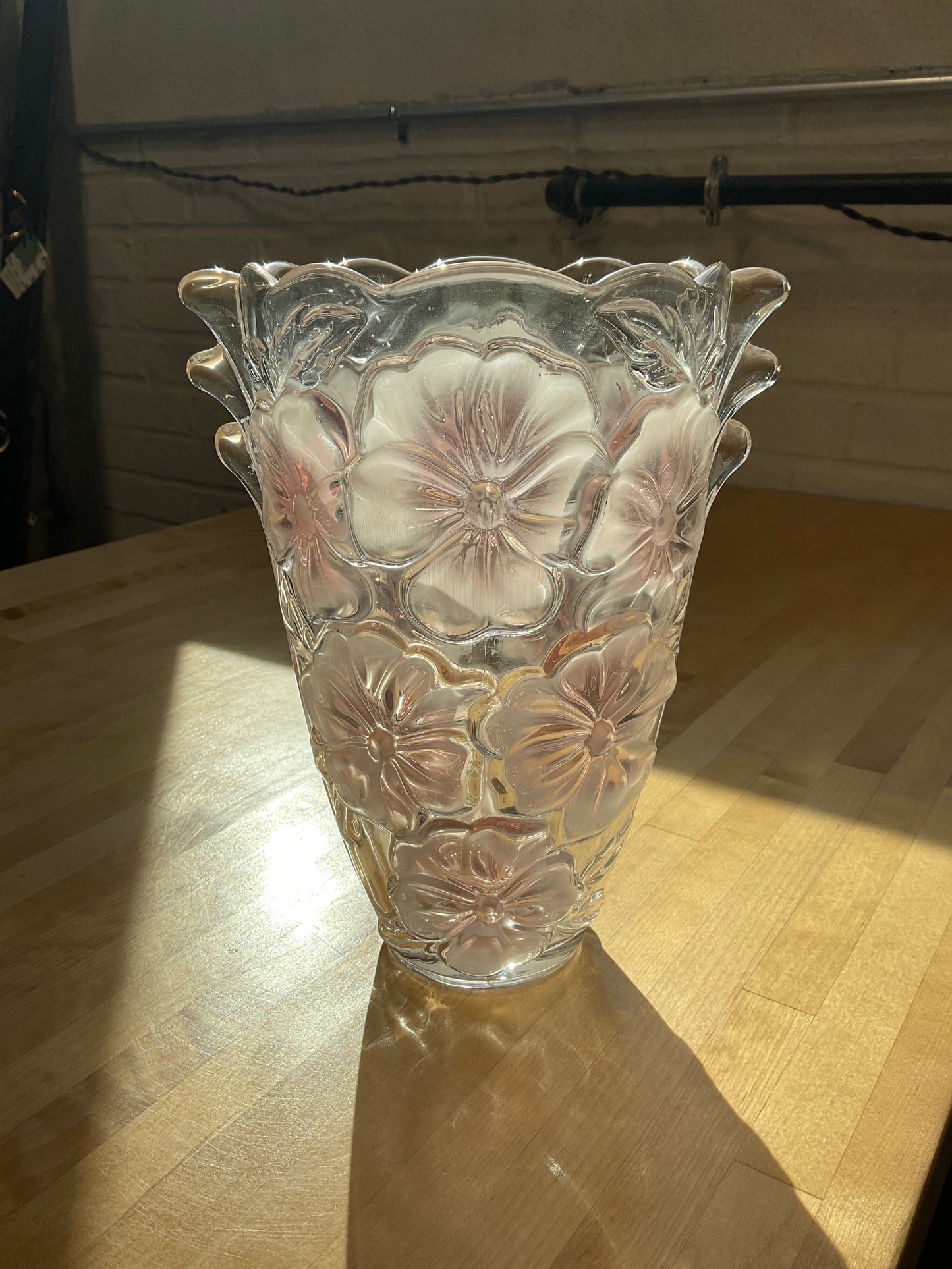 Vintage Glass Flower Design Vase