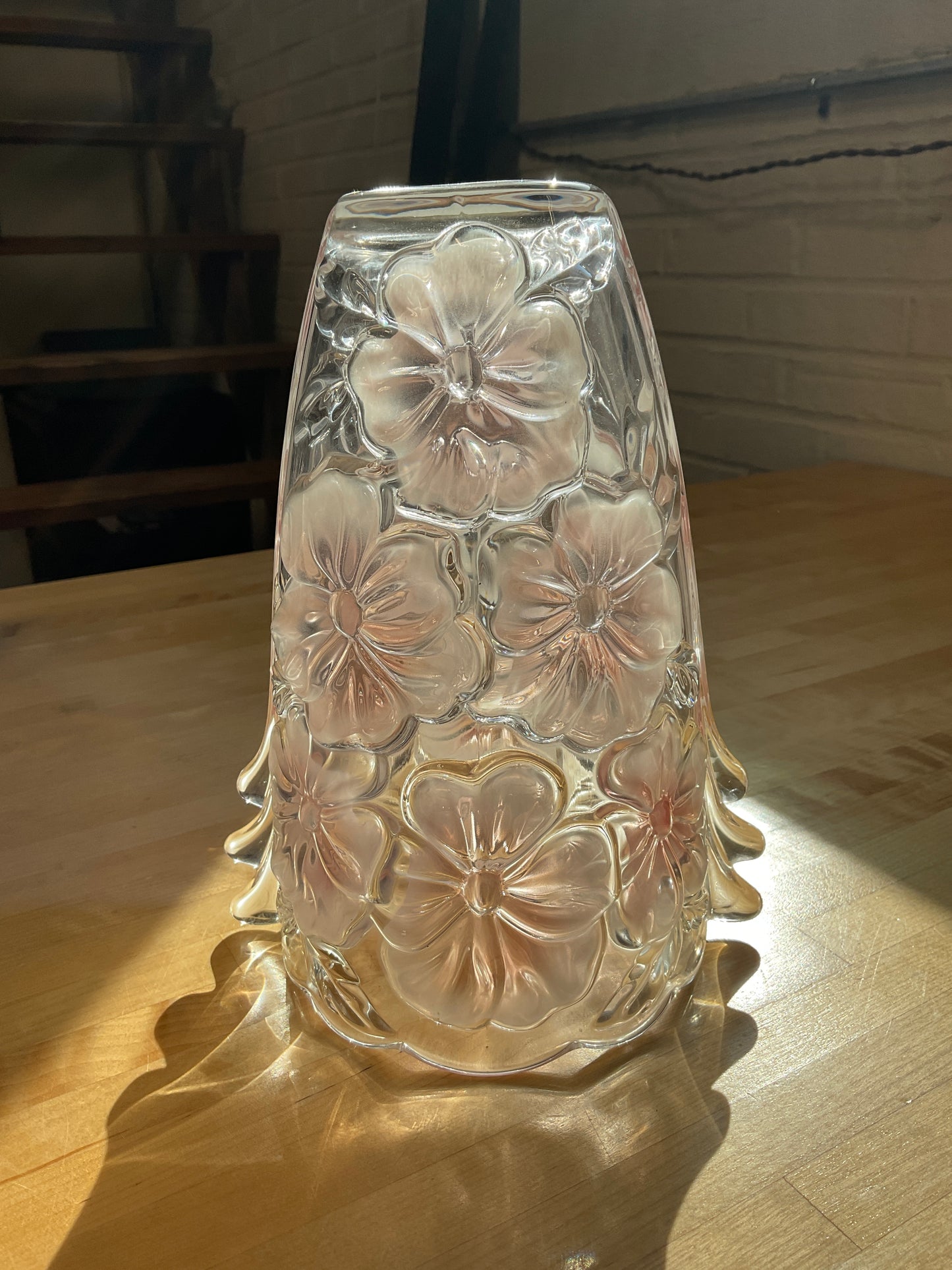 Vintage Glass Flower Design Vase