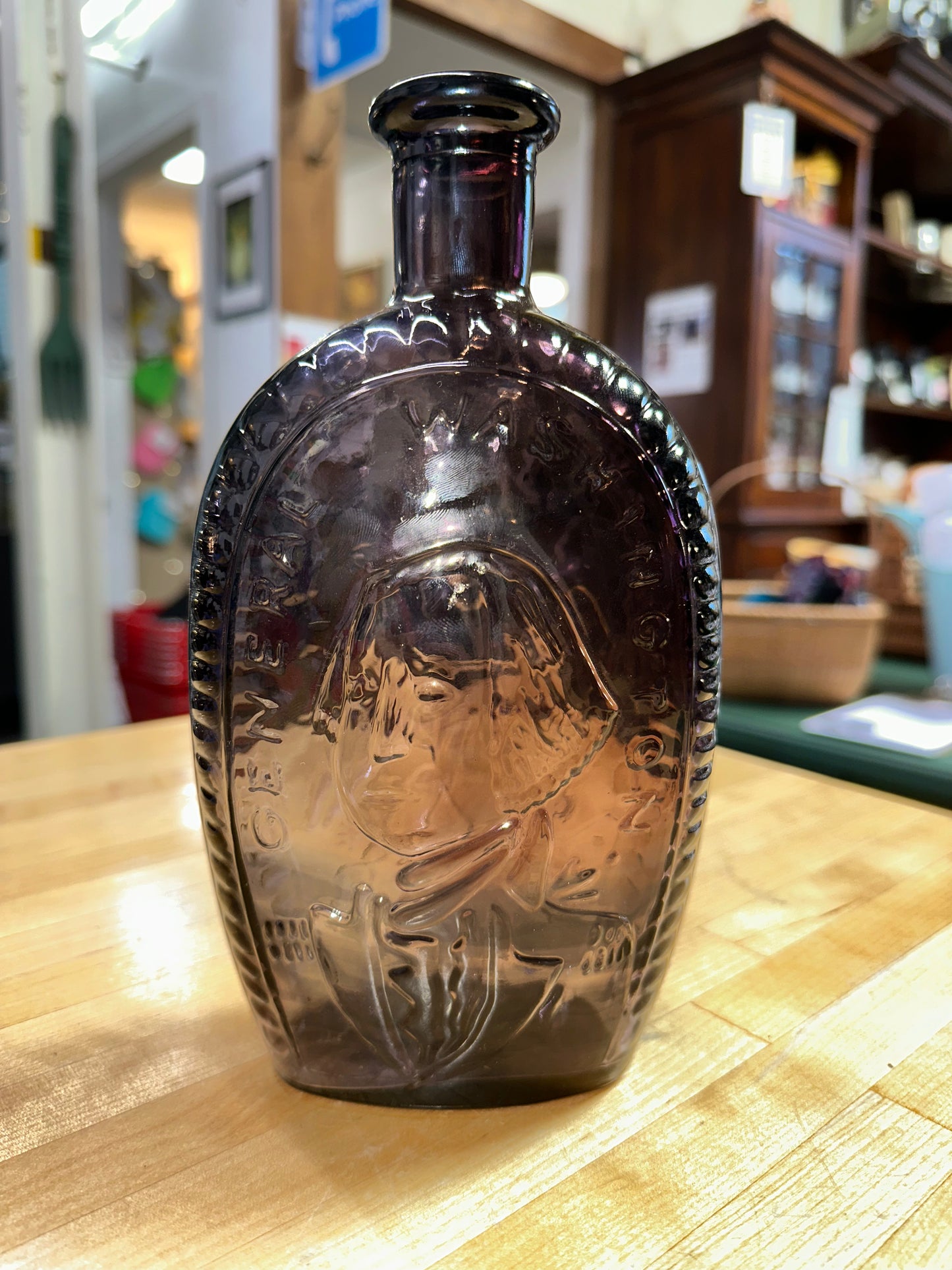Set of 3 General Washington Commemorative Bottles – Patriotic Reproduction Flasks & Bust Bottle