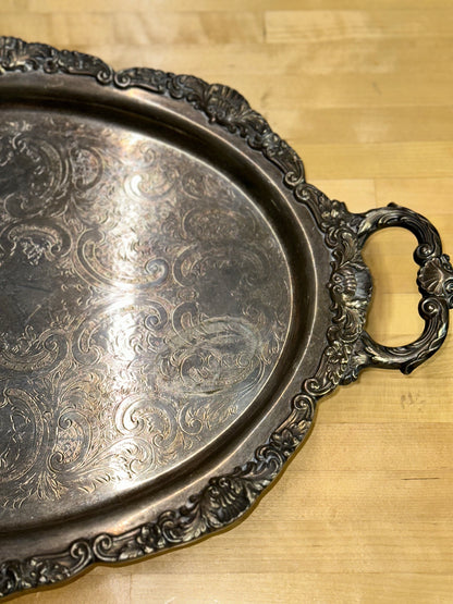 Vintage EPCA Bristol Silverplate 4-Piece Tea Set with Ornate Tray – Teapot, Sugar Bowl, Creamer & Serving Tray