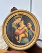 Vintage Framed Artwork "Madonna and Child with Young Saint John the Baptist" After Raphael - Published by New York