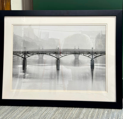 "Pont des Arts, Paris" – Framed Black & White Photography Print by Hampton