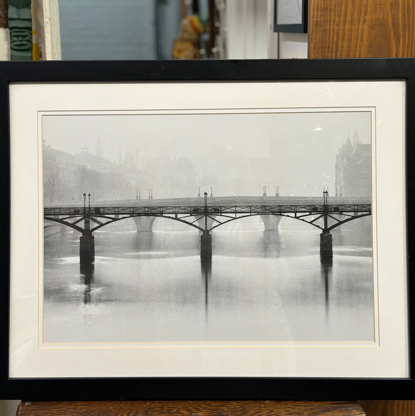 "Pont des Arts, Paris" – Framed Black & White Photography Print by Hampton